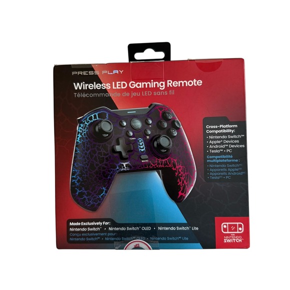 Press Play Wireless LED Gaming Remote Controller for Nintendo Switch PC Android - Picture 1 of 8